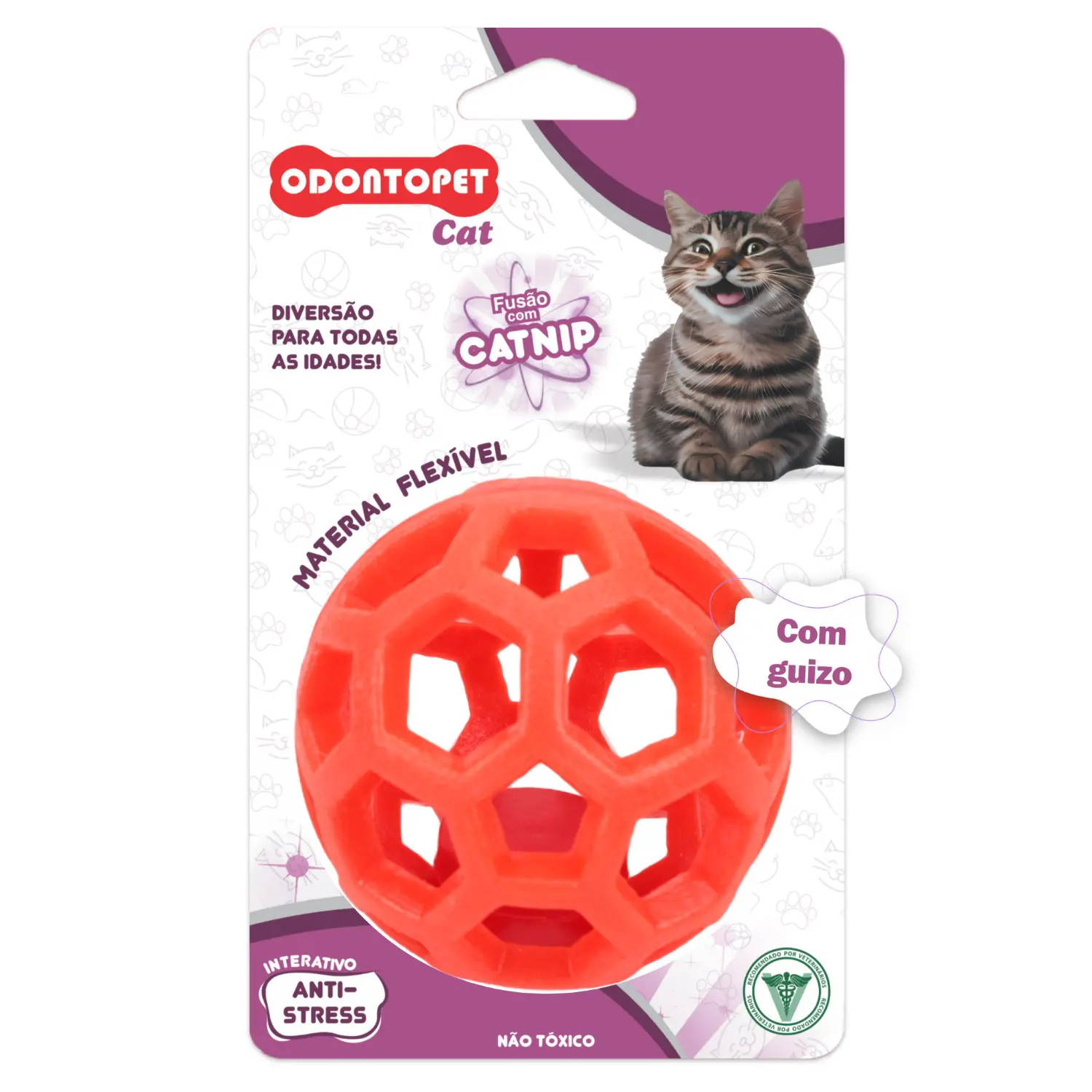 Bola com Guizo e Catnip Odontopet Cat